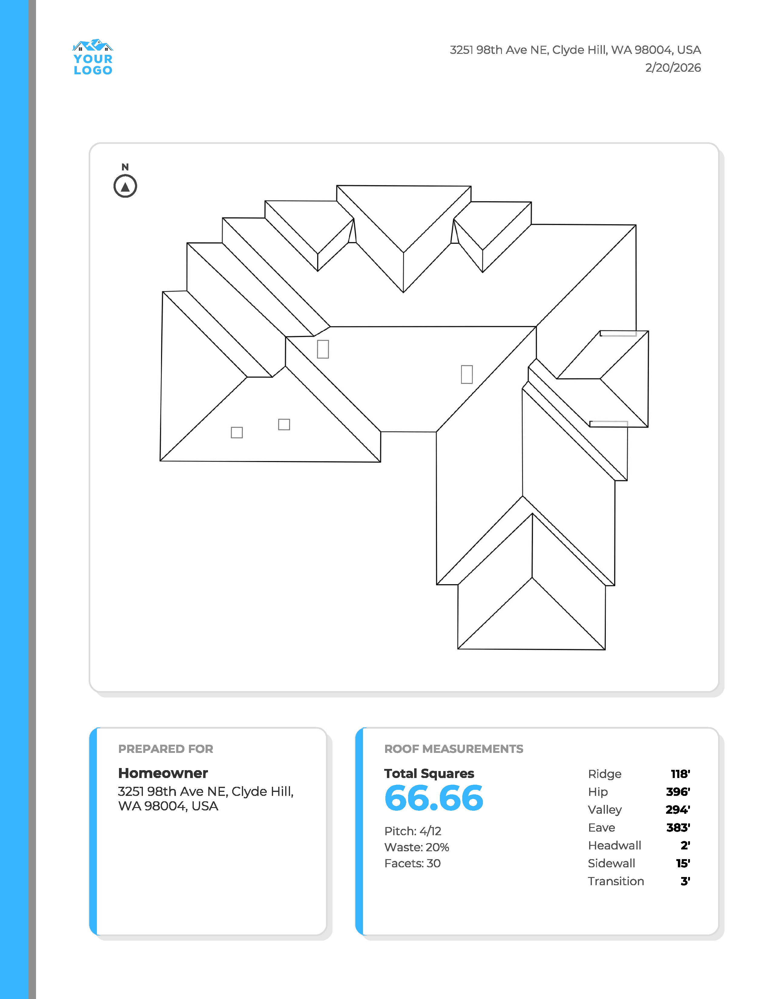 Sample custom branded customer report